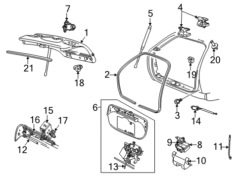 2004 Mercury Sable Lift Gate Diagram 1 - Thumbnail