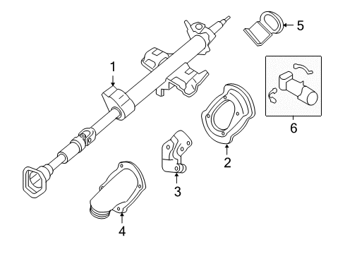 2005 Ford Escape Column Assembly - Steering Diagram for 6M6Z-3C529-AA