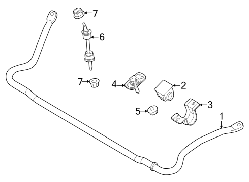 2023 Ford F-350 Super Duty Stabilizer Bar & Components - Front Diagram