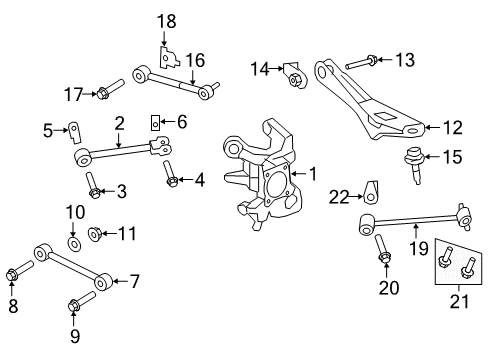 2011 Lincoln Navigator Rear Suspension, Control Arm Diagram 1 - Thumbnail