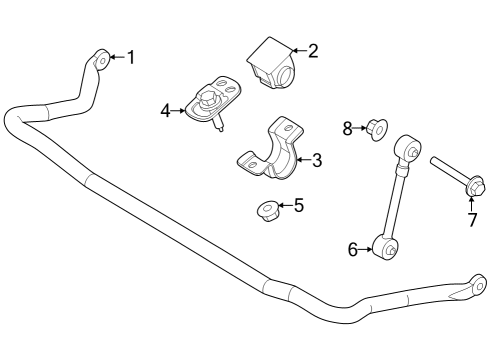 2023 Ford F-350 Super Duty Stabilizer Bar & Components - Front Diagram 2 - Thumbnail