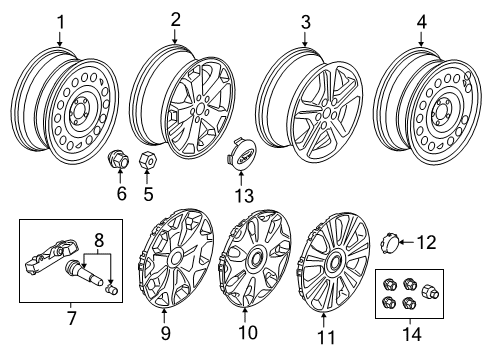 2020 Ford Transit Connect Wheels Diagram 1 - Thumbnail