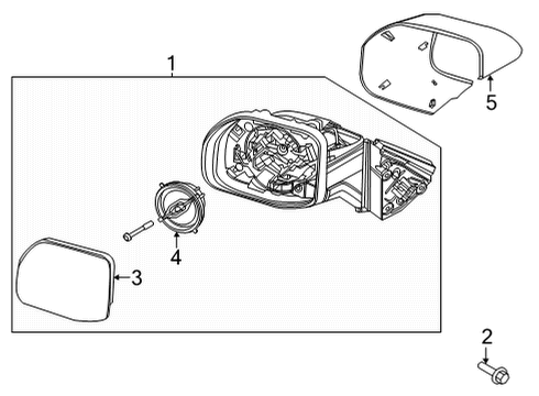 2021 Ford Bronco Sport MIRROR ASY - REAR VIEW OUTER Diagram for M1PZ-17683-B