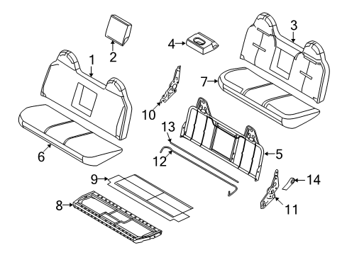 2008 Ford F-350 Super Duty Front Seat Components Diagram