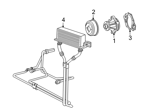 2002 Ford E-150 Econoline Water Pump, Trans Oil Cooler Diagram 1 - Thumbnail