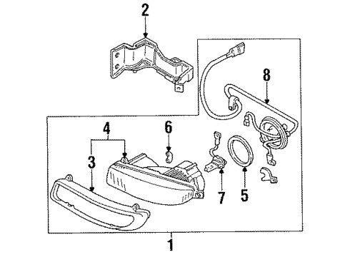 1997 Ford Aspire Bulbs Diagram 1 - Thumbnail