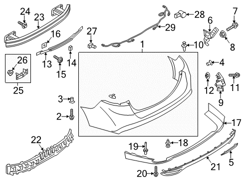 2019 Ford Fusion Extension - Bumper Bar - Side Diagram for HS7Z-17810-VAPTM