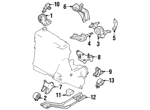 1999 Ford Escort Engine Support Insulator Assembly Diagram for XS4Z-6038-BA