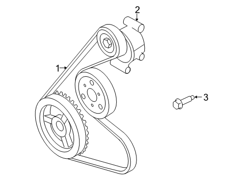 2011 Mercury Mariner Belts & Pulleys, Cooling Diagram 2 - Thumbnail