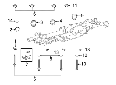 2023 Ford F-150 Lightning Body Mounting - Frame Diagram