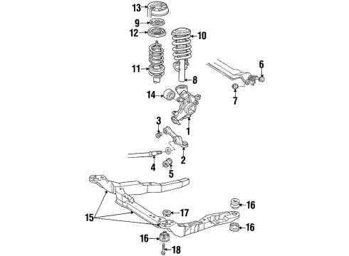 1993 Mercury Sable Front Suspension, Control Arm, Stabilizer Bar Diagram 1 - Thumbnail