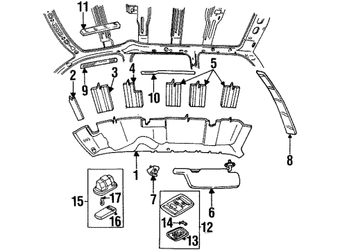 1998 Mercury Villager Molding Door Outside Gray Diagram for F6XZ1241308AAC