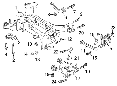 2015 Lincoln MKZ Rear Suspension, Control Arm Diagram 3 - Thumbnail