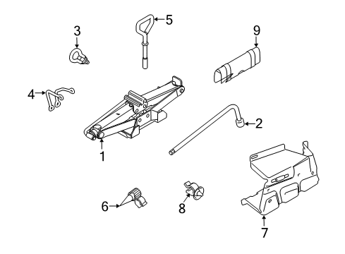 2011 Ford Transit Connect Retainer - Lifting Jack Diagram for 9T1Z-17A028-A