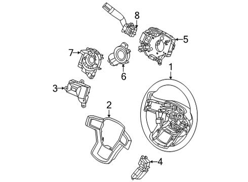 2022 Ford E-350 Super Duty Steering Wheel & Trim Diagram