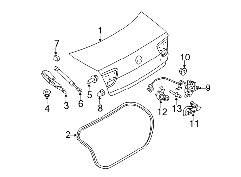 2010 Mercury Milan Trunk Lid Diagram 2 - Thumbnail