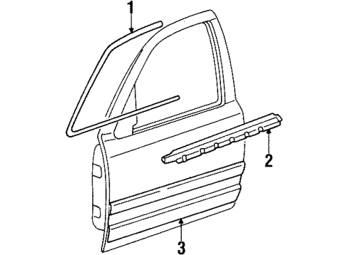 2002 Mercury Grand Marquis Exterior Trim - Front Door Diagram