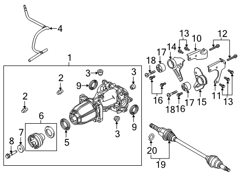 2014 Lincoln MKX Axle Assembly - Rear Diagram for F2GZ-4000-A