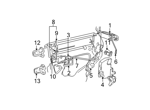 2005 Lincoln Town Car Handle Assy - Door - Outer Diagram for 3W1Z-5426604-AAK