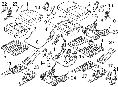 2018 Ford Police Interceptor Utility Second Row Seats Diagram 2 - Thumbnail