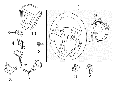 2020 Lincoln Continental Steering Wheel Kit Diagram for JD9Z-3600-BD