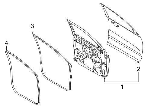 2021 Ford Ranger Door & Components Diagram 1 - Thumbnail