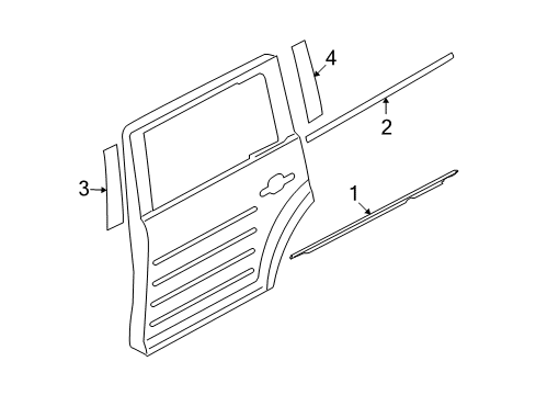 2013 Ford Flex Exterior Trim - Rear Door Diagram