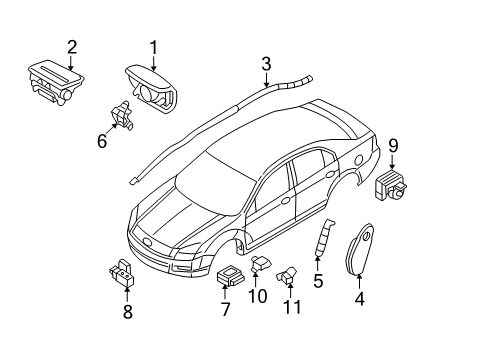 2007 Ford Fusion Air Bag Components Diagram