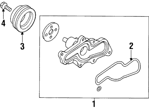 1996 Ford Probe Pulley Water Pump Diagram for F42Z8509A