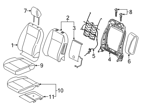 2022 Ford EcoSport COVER ASY - SEAT BACK Diagram for MN1Z-5864417-DA