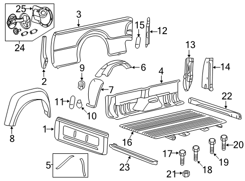 2005 Ford F-250 Super Duty Shield - Splash - Wheelhouse Diagram for F81Z-9928370-BA