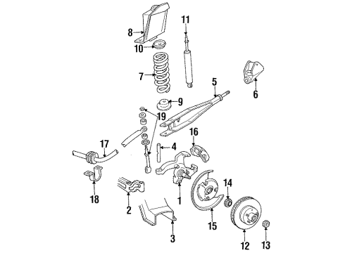 1988 Ford E-150 Econoline Club Wagon Front Brake Components Diagram