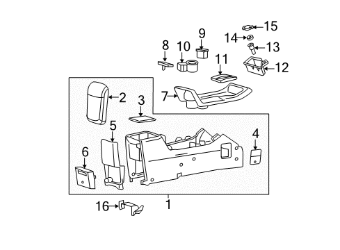 2006 Mercury Mariner Panel Assembly - Console Diagram for 5L8Z-78045A36-AAC