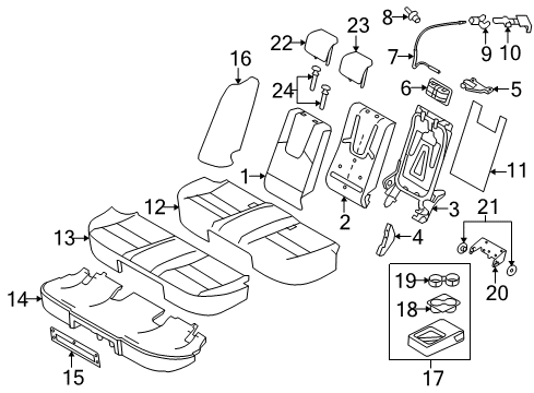 2011 Mercury Milan Rear Seat Components Diagram 2 - Thumbnail