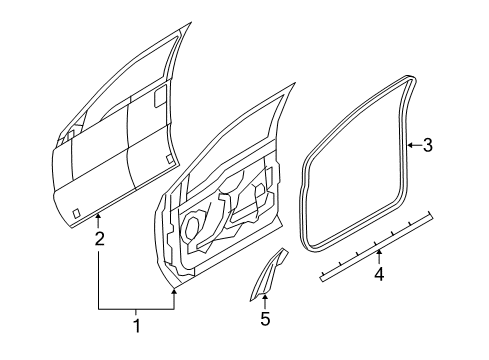 2008 Ford F-250 Super Duty Panel Assembly - Door - Outer Diagram for 8C3Z-2520201-A