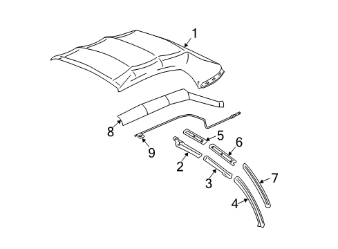 2010 Ford Mustang Retainer - Weatherstrip Diagram for CR3Z-7651555-A