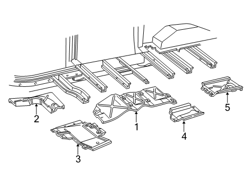 2007 Ford E-250 Rear Floor & Rails Diagram 1 - Thumbnail