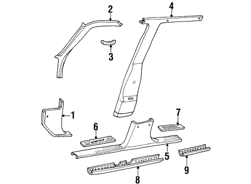 1998 Mercury Mountaineer PLATE - DOOR SCUFF Diagram for F57Z7813208B