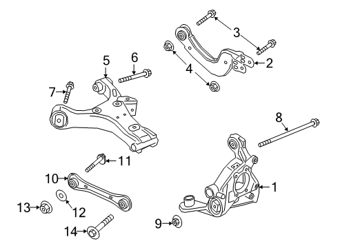 2022 Lincoln Corsair Rear Suspension, Lower Control Arm, Upper Control Arm, Ride Control, Stabilizer Bar, Suspension Components Diagram