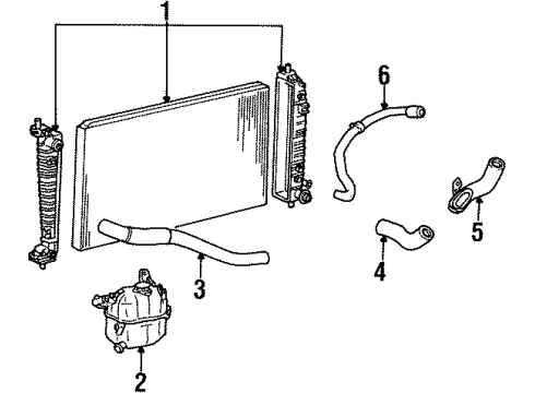 2003 Ford Windstar Radiator & Components Diagram