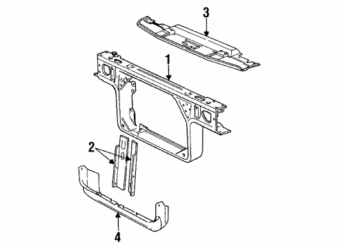 1992 Ford Crown Victoria Support Radiator Diagram for F4AZ16138A