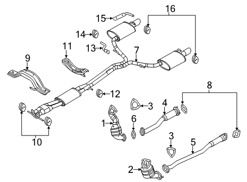 2016 Ford Explorer Catalytic Converter Assembly Diagram for DB5Z-5E212-B