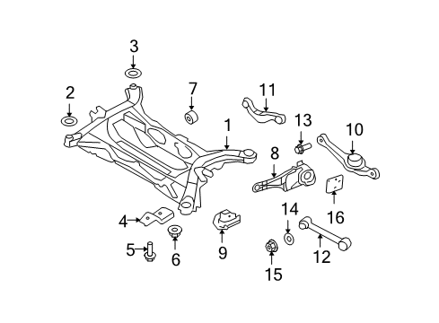 2008 Ford Edge Rear Suspension, Control Arm Diagram 4 - Thumbnail