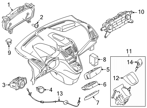 2021 Ford Transit Connect CABLE ASY - SELECTOR LEVER CON Diagram for KV6Z-7E395-G