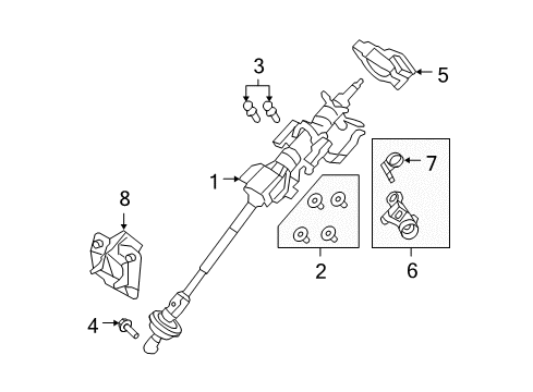 2007 Ford Edge Steering Column & Wheel, Steering Gear & Linkage Diagram