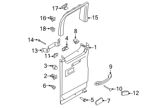 2021 Ford Transit-350 HD Interior Trim - Side Door Diagram 1 - Thumbnail