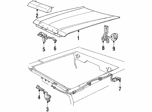 1985 Mercury Marquis Hood & Components, Exterior Trim, Body Diagram 1 - Thumbnail