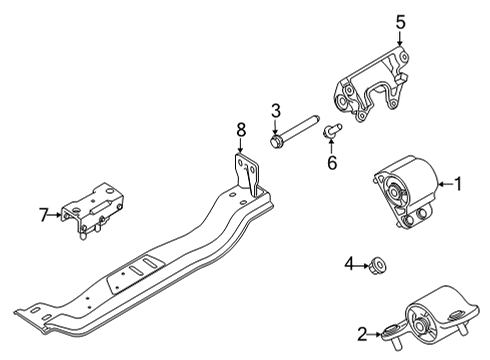 2020 Ford F-350 Super Duty Engine & Trans Mounting Diagram 3 - Thumbnail