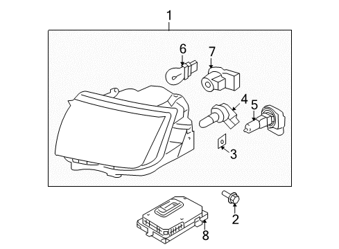 2009 Lincoln MKX Bulbs Diagram 2 - Thumbnail