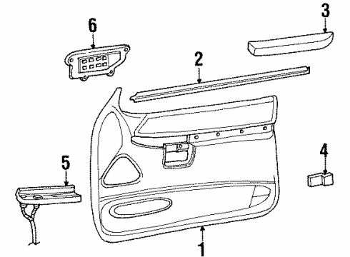 1998 Mercury Mountaineer Interior Trim - Front Door Diagram